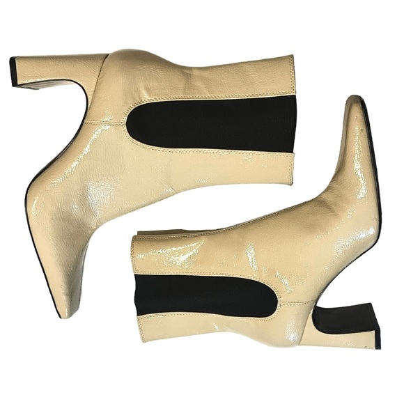 ✨ZARA✨Mid Calf Patent Leather Heel Boots - Picture 8 of 8